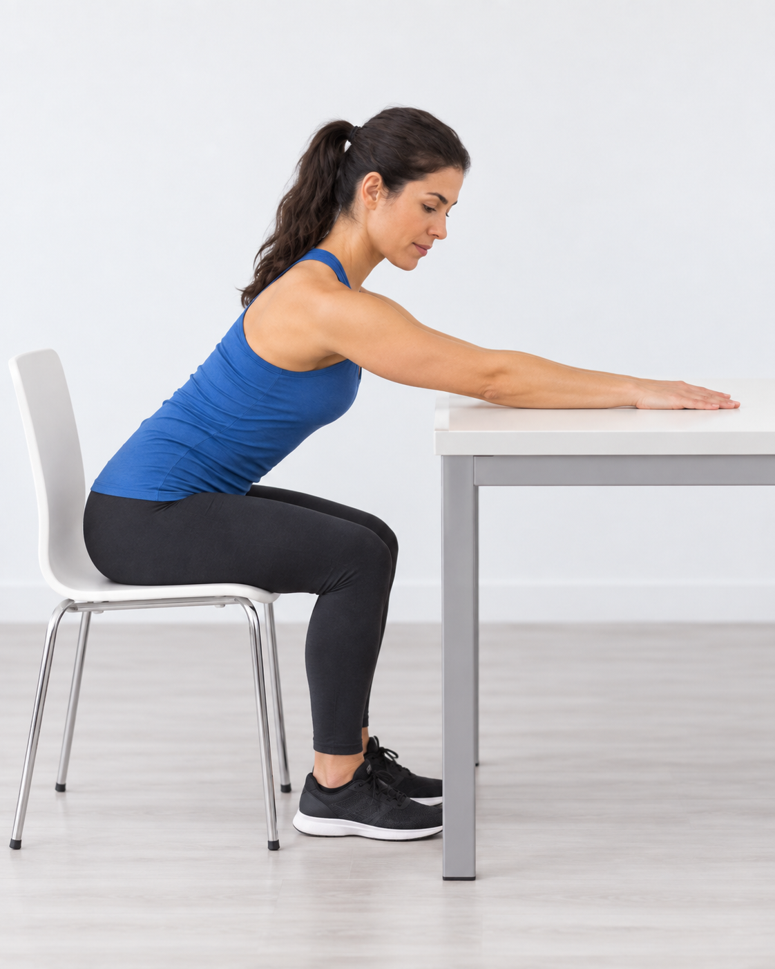 Supported table shoulder flexion